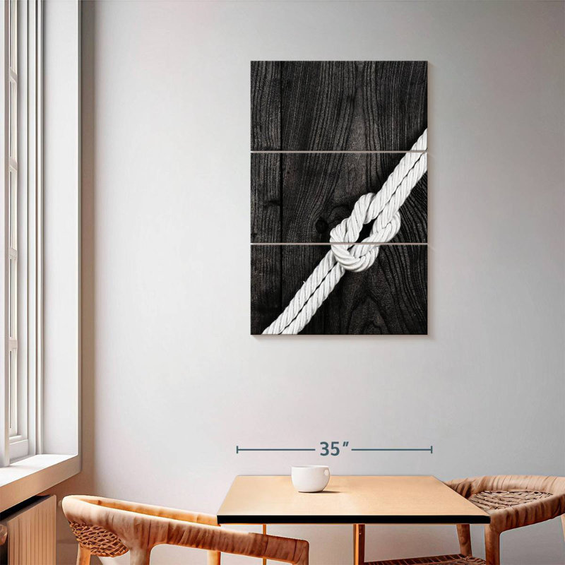 Monochrome square knot Aletra, H 57 po x l 36 po