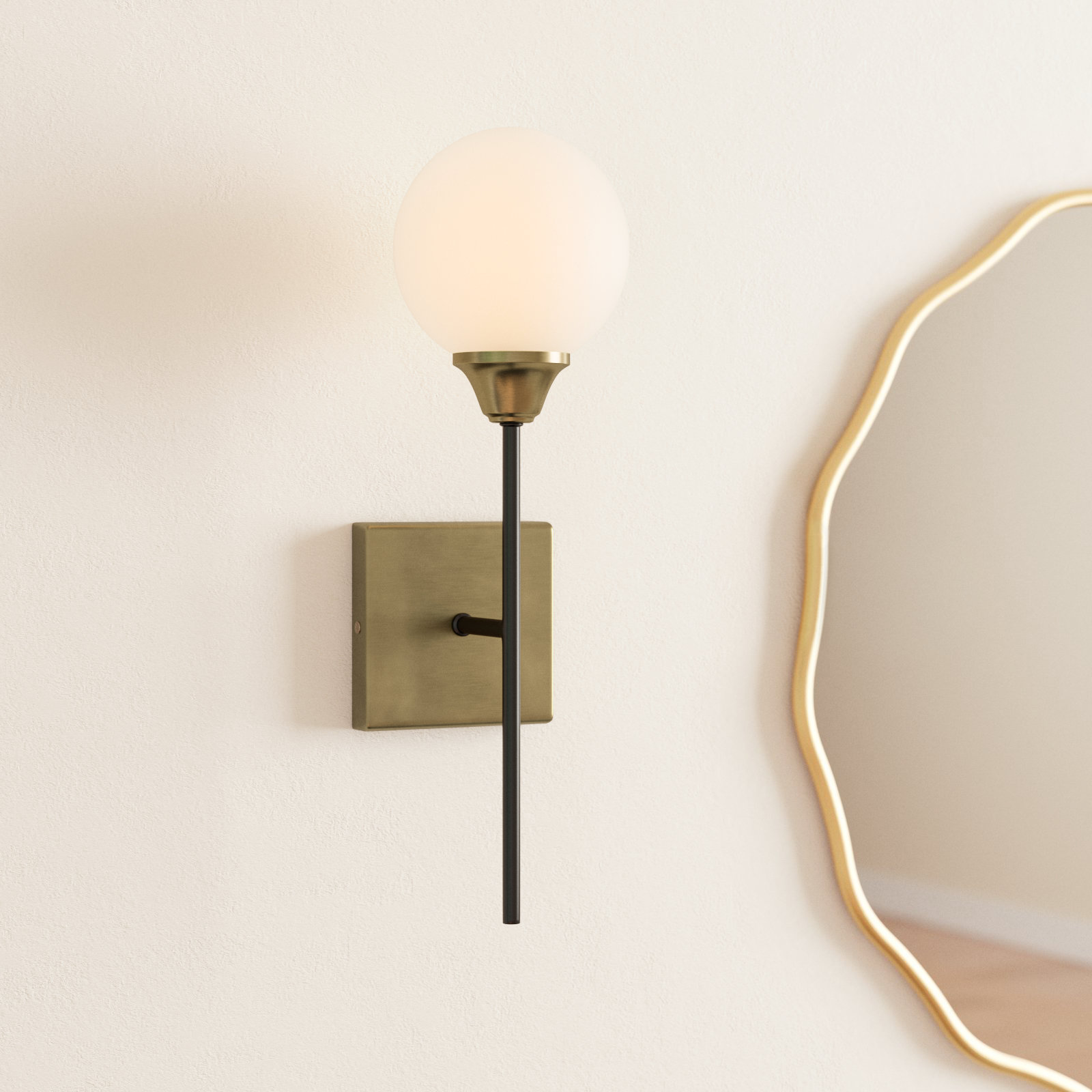 Hallas Single Light Dimmable Brass Wallchiere