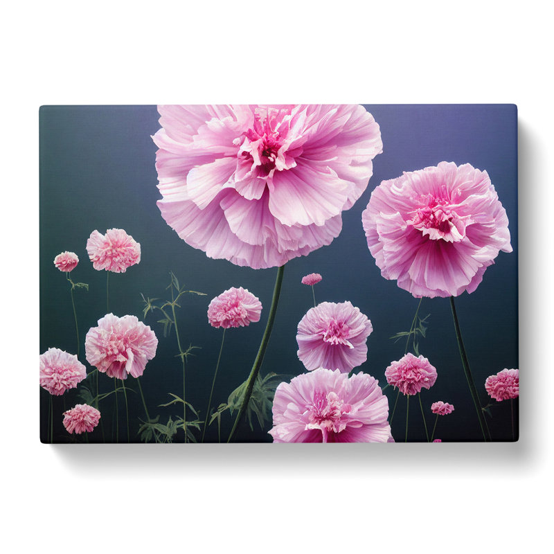 Gleeful Carnation Flowers - Wrapped Canvas, 35cm H x 50cm W x 3cm D