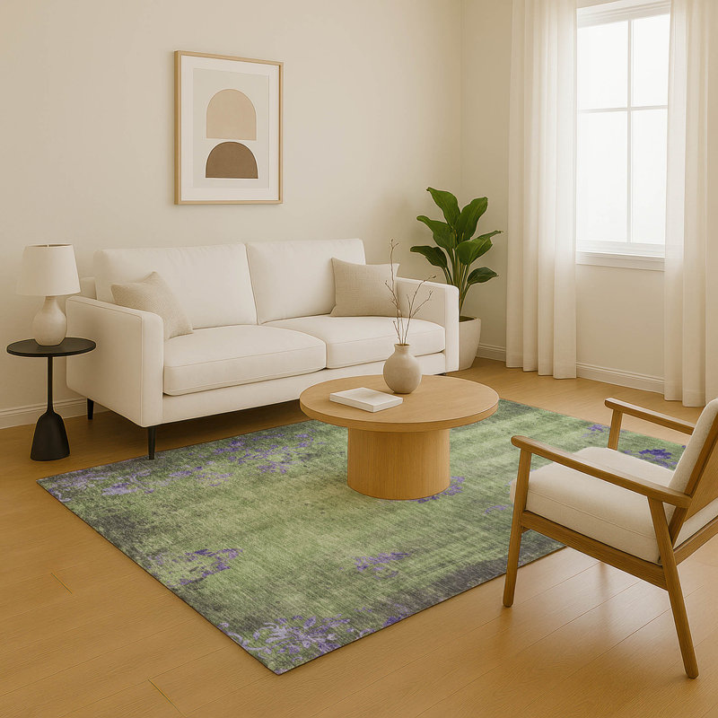 Premium Machine Washable Jacquez AMF1788 Floral Rug, Rectangle 9' x 12'