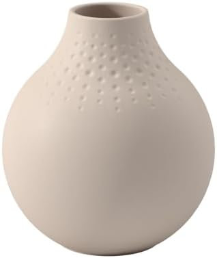 Villeroy & Boch - Manufacture Collier Sand, Small Vase Perle, 4.75 in, Premium Porcelain, Beige