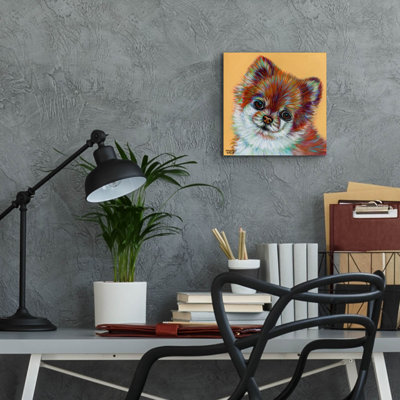 «Colorful Pomeranian» par Carolee Vitaletti, art mural en verre acrylique