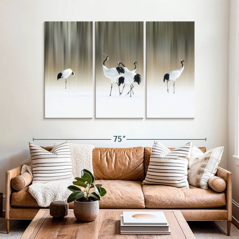 Crested Cranes, 42" H x 65" W