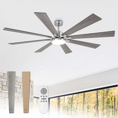 Vaczon 72" 8-Blade Modern Ceiling Fan with Dimmable 3CCT LED Lights and Remote Control