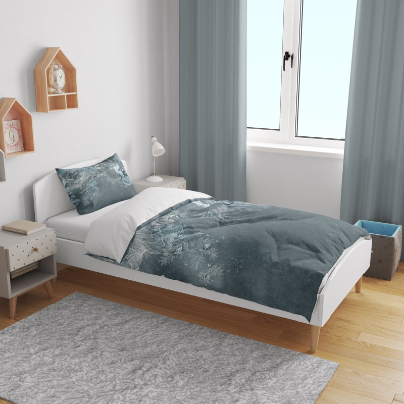 Floral Duvet Cover, King Duvet Cover + 2 King Shams