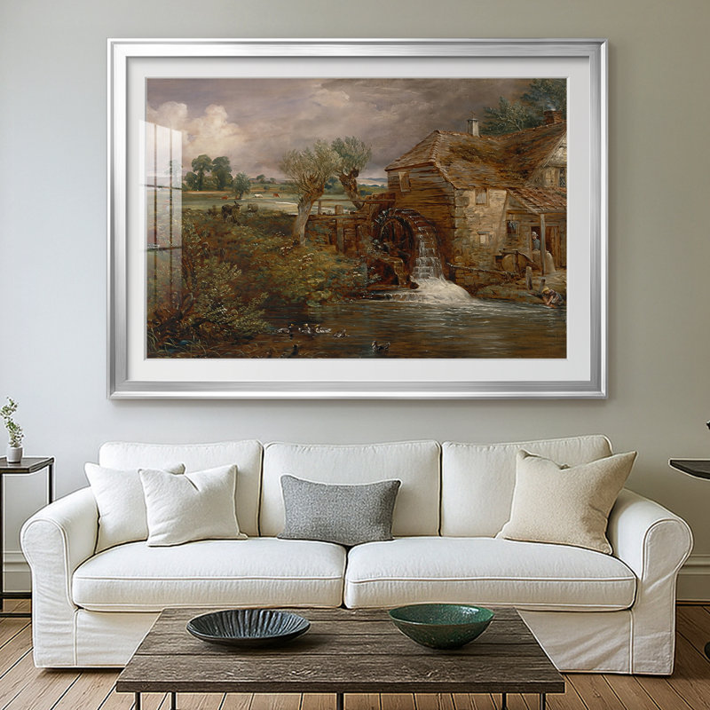 Parham Mill, Gillingham-John Constable, reproduction encadrée avec passe-partout et verre 1826, 26,5 x 36,5, Argent