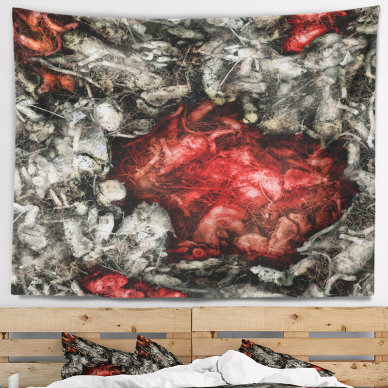 Tapisserie d’arrière-plan texture florale en polyester avec accessoires suspendus inclus, H 50 po x l 60 po