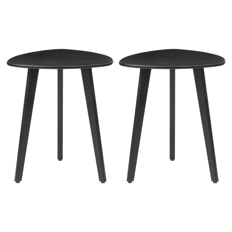 Axel Solid Wood End Tables, Black, 20" H x 18" W x 18" D