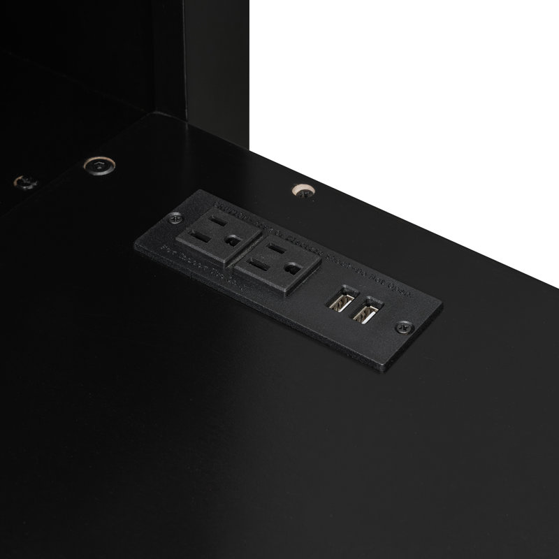 Lit mezzanine pleine grandeur pour les joueurs avec station de jeu intégrée et tablettes supérieures, éclairage, deux tiroirs