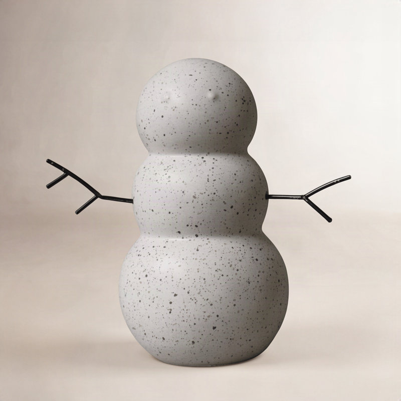 Ceramic Snowman Mole Dot, 6.5'' H x 5.91'' W x 5.91'' D