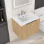 Meuble-lavabo flottant 24 po avec lavabo, porte à fermeture douce, comptoir et dosseret en marbre de culture blanc de Carrare de 0,6 po, contreplaqué, chêne-1435239078-1435239096