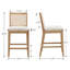 Ensemble de 2 tabourets de comptoir rustiques-chic avec dossiers en osier et sièges larges pour îlots de cuisine et comptoirs de bar-1081513669