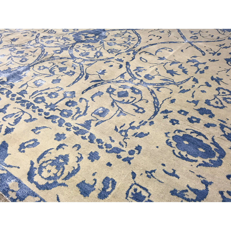 Windsom Oriental Area Rug in Beige/Blue, Rectangle 8'11" x 11'9"