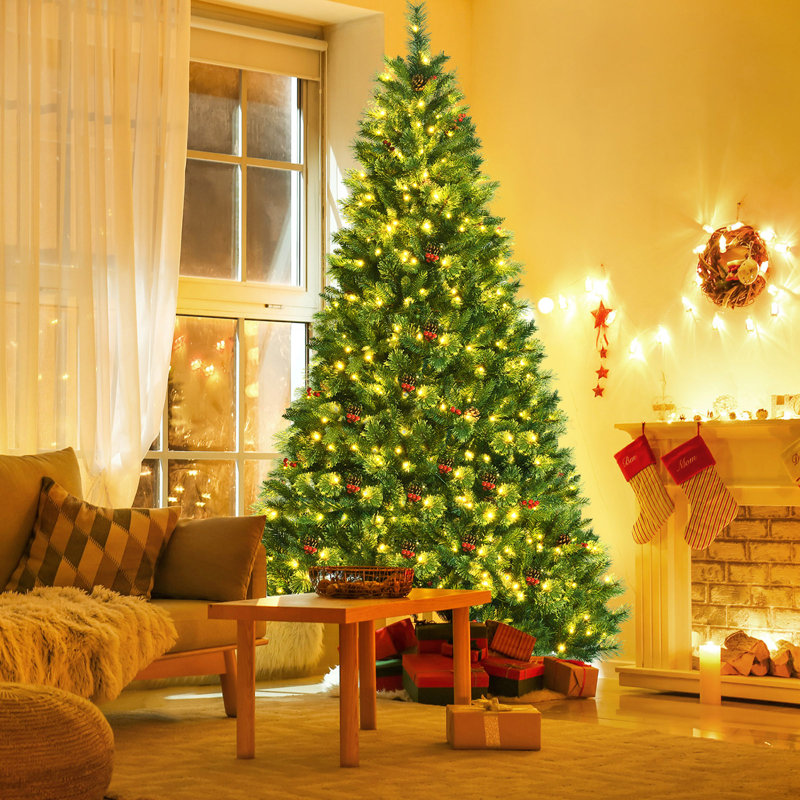 Arbre de Noël régulier en PVC artificiel vert, 8'