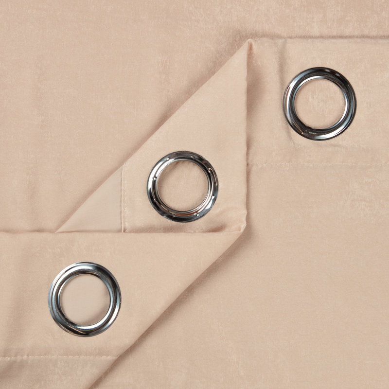 Elrosa Semi Sheer Grommet Single Curtain Panel, 52" W x " 63" L, Beige