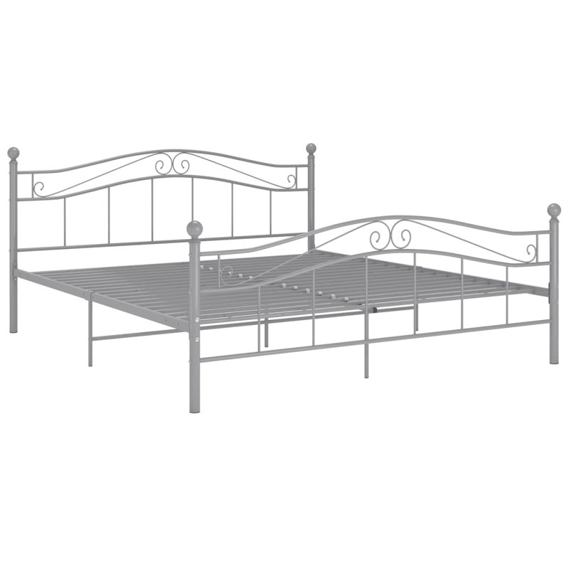 Gapspard UK Single - DE 90 X 190 Cm Metal Bed, Silver, 160 x 200cm