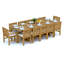 10 Seats 11 Pcs Grade-A Teak Wood Dining Set: 118" Double Extension Mas Rectangle Trestle Leg Table And 10 Devon Chairs (2 Arm & 8 Armless Chairs) #11DV2502-684382950