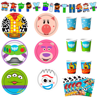 Vaisselle Toy Story Birthday, 133 pièces de vaisselle Toy Story Birthday