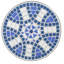 Table d'extérieur en carreaux de céramique dans le style: bleu et blanc avec cadre en fer Élégant côté en céramique: pieds