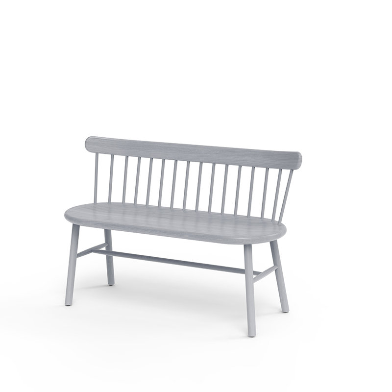 Ai Solid Wood Bench, Off-White/Gray