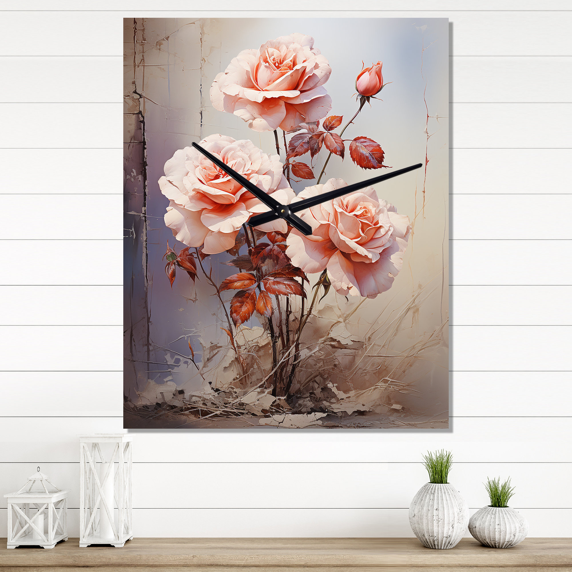 East Urban Home Dayeli - Roses Very Wall Clocks | Wayfair