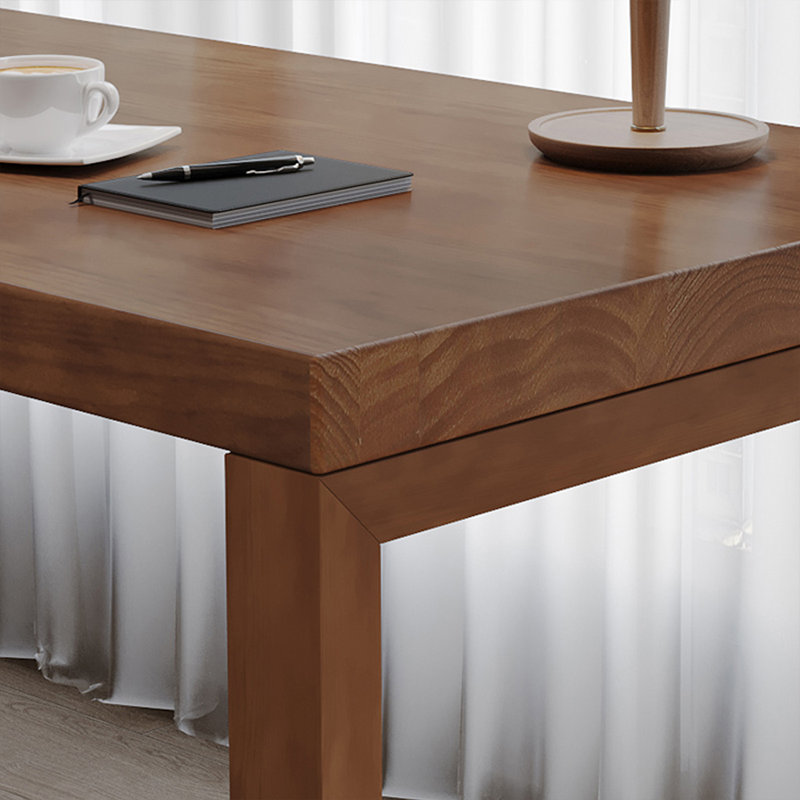 Bureau rectangulaire en bois massif noyer clair, H 29,53 po x l 55,12 po x P 23,62 po