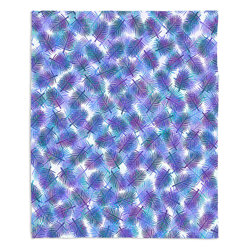 Couverture sherpa 3 doux palmiers tropical, l 68 po x L 80 po