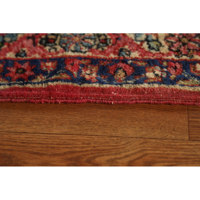 Tapis unique en laine rouge 9 pi 10 po x 12 pi 9 po années 1900