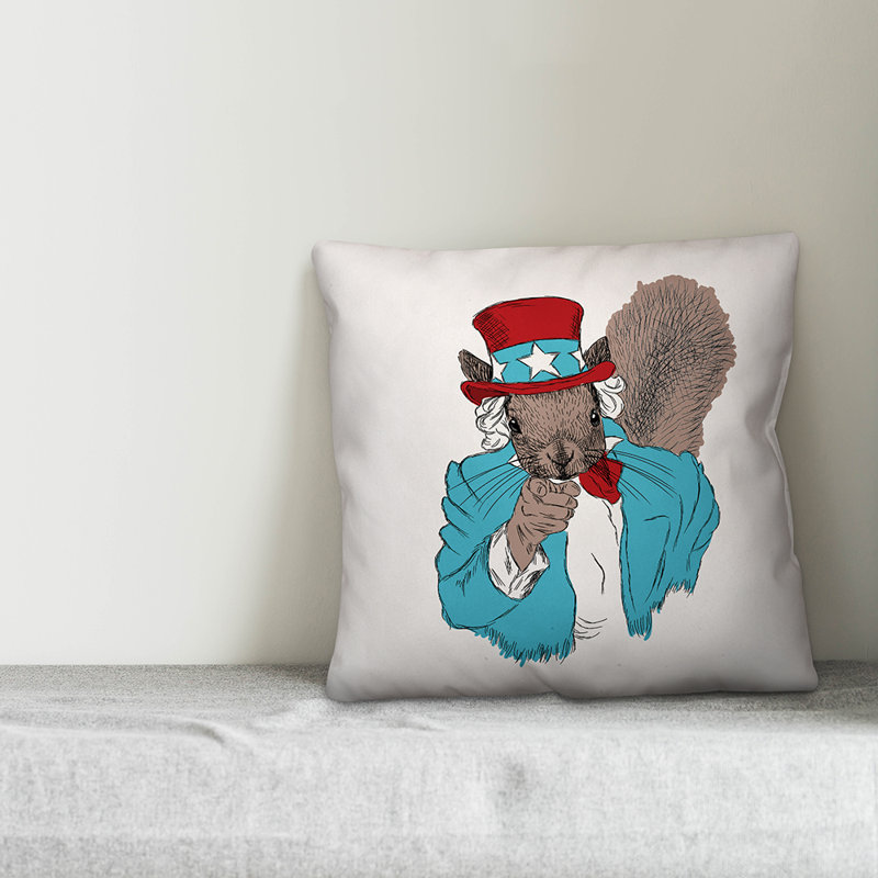 Coussin intérieur / extérieur Stars Star Spangled Squirrel, Intérieur