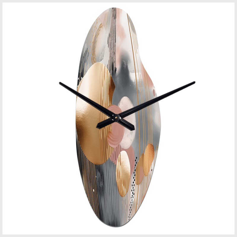 Horloges murales incurvées en marbre, formes douces de formes et lignes de marbre I - marbre, Médium