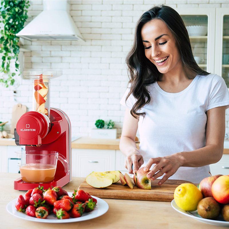 Klarstein Electric Slow Masticating & Cold Press Juicer, Red