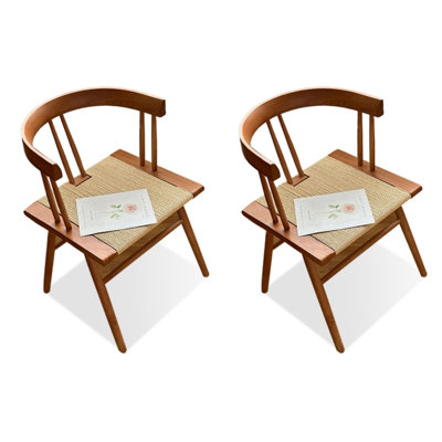 Chaise d'appoint en noyer massif (ensemble de 2)
