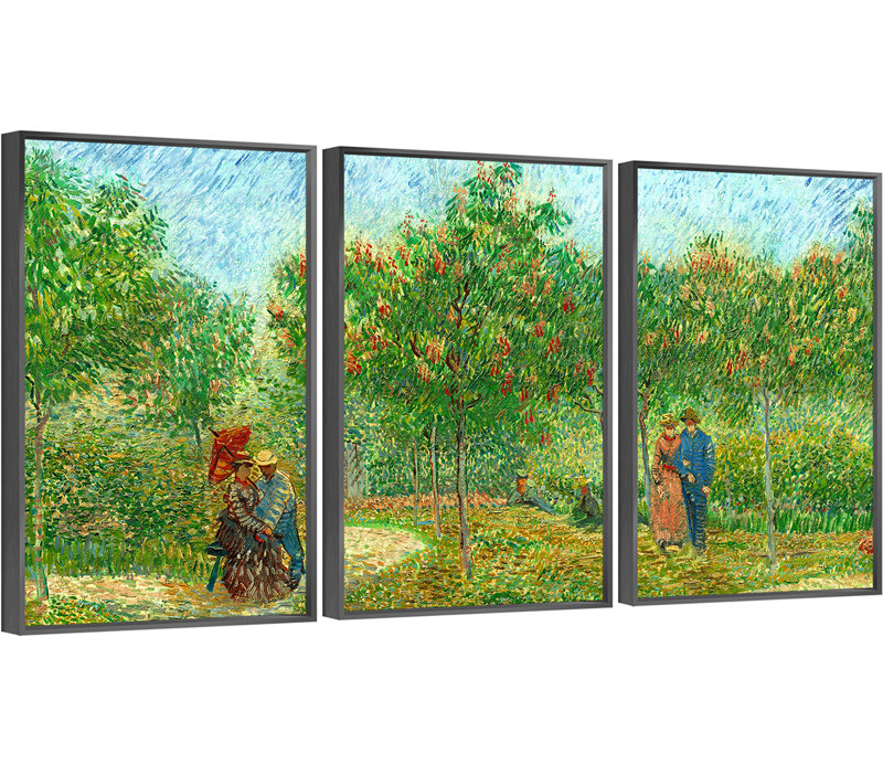 Art mural encadré en aluminium Van Gogh, H 16,3 po x l 36,3 po x P 1,65 po, Noir