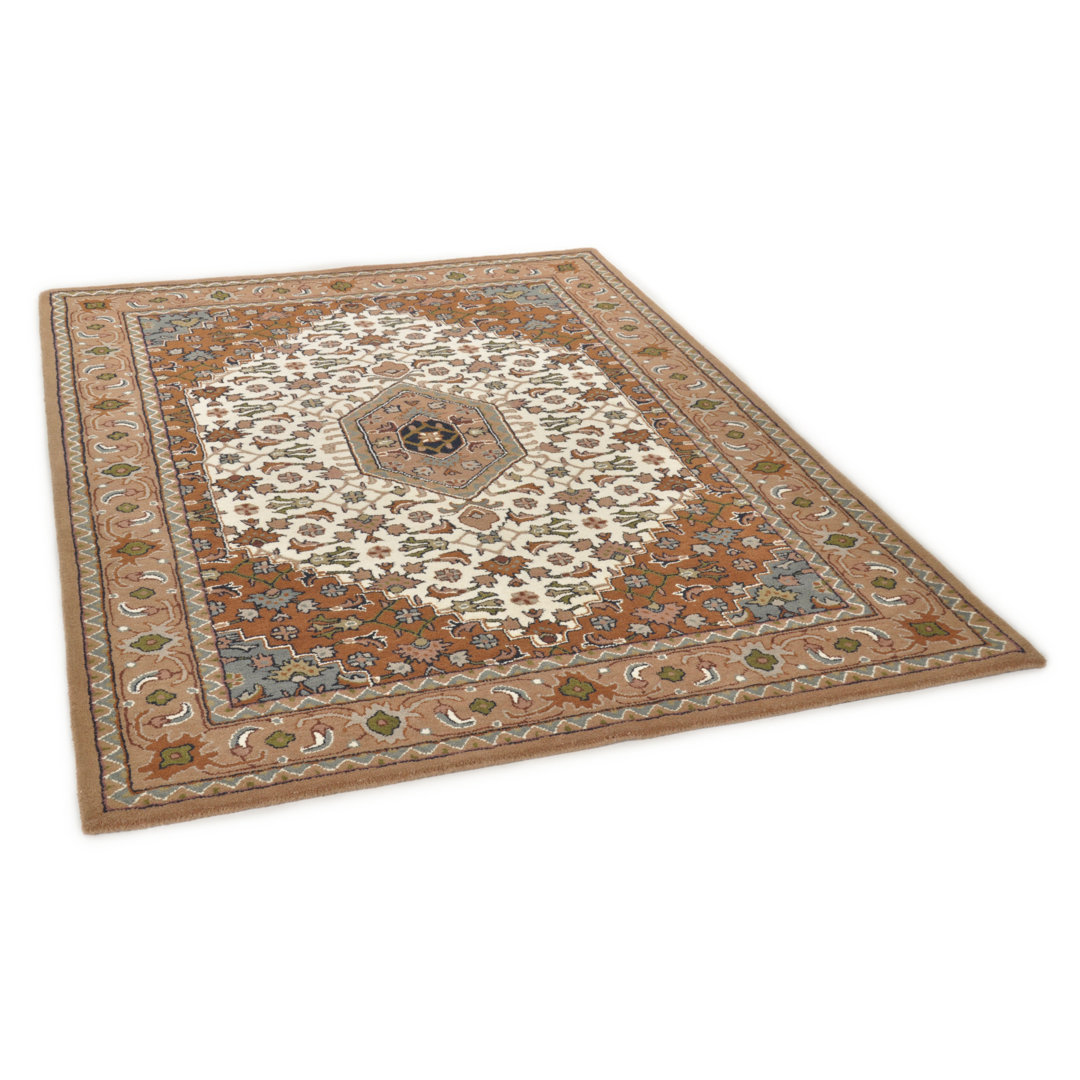 Handgetufteter Royal Orient Teppich aus Schurwolle in Beige