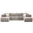 Boneless Modular Sofa with Movable Ottomans and Plush Velvet Comfort-1283153925
