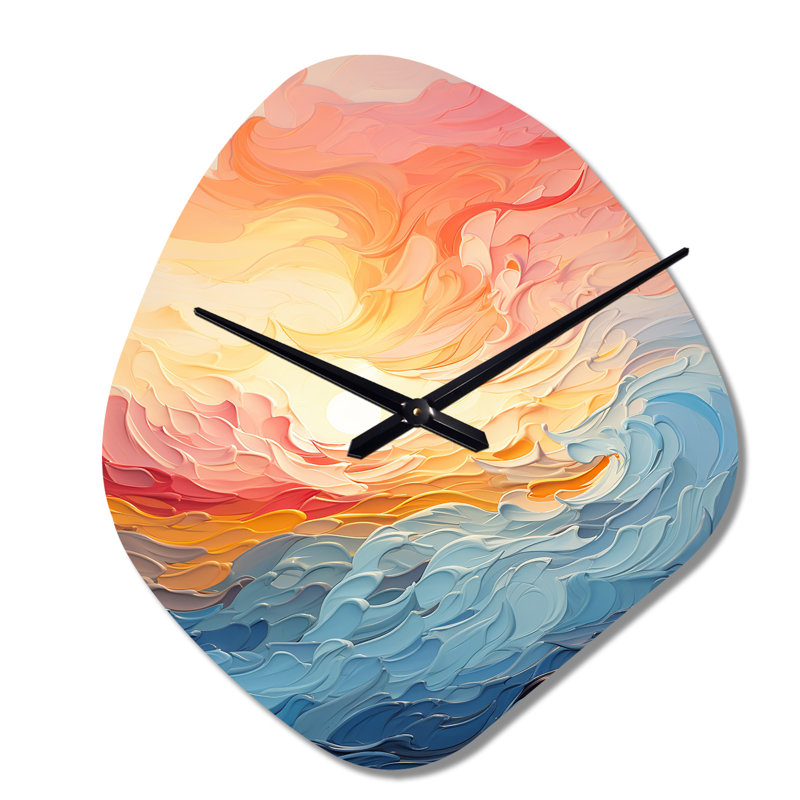 Horloge murale Bold Pastel Sunset I - forme unique, Petit