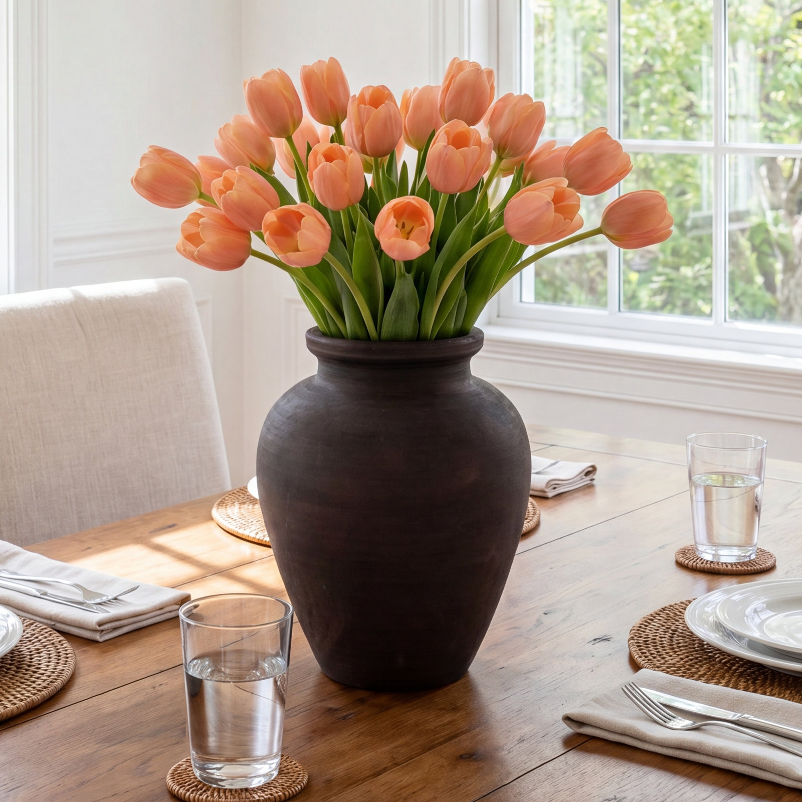 Andrelisa Ceramic Table Vase, Black