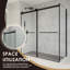 Cabine de douche à roulettes exposée sans cadre avec verre transparent l 68 po x H 76 po Belizzi