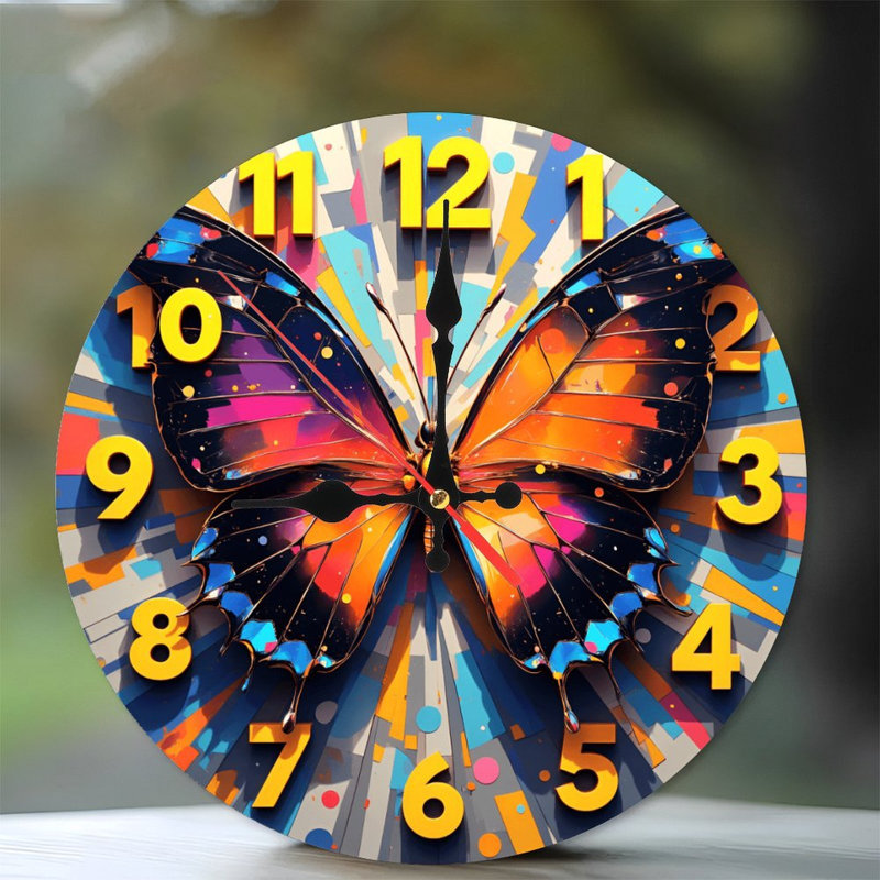 Colorful Butterfly Clock