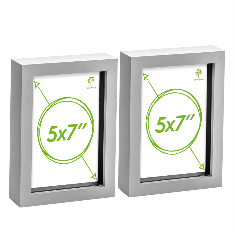 Nicola Spring - 3D Box Photo Frames, 20cm H x 15cm W x 3.5cm D, Grey