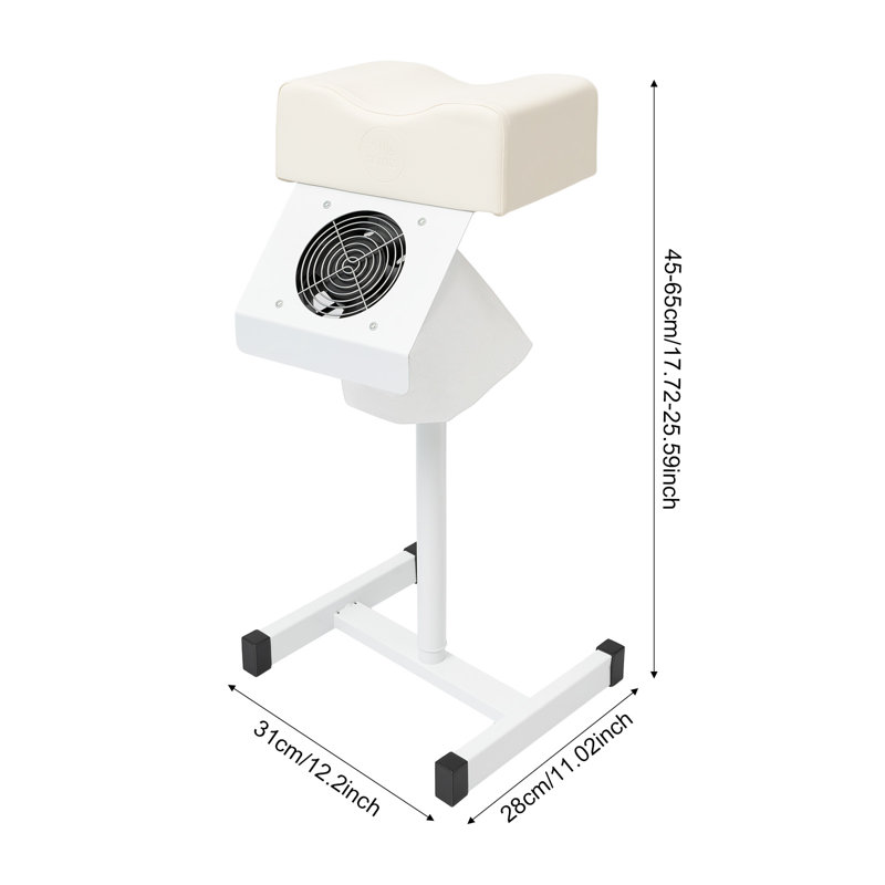 Tabouret de manucure avec aspirateur Lakizzy, Blanc