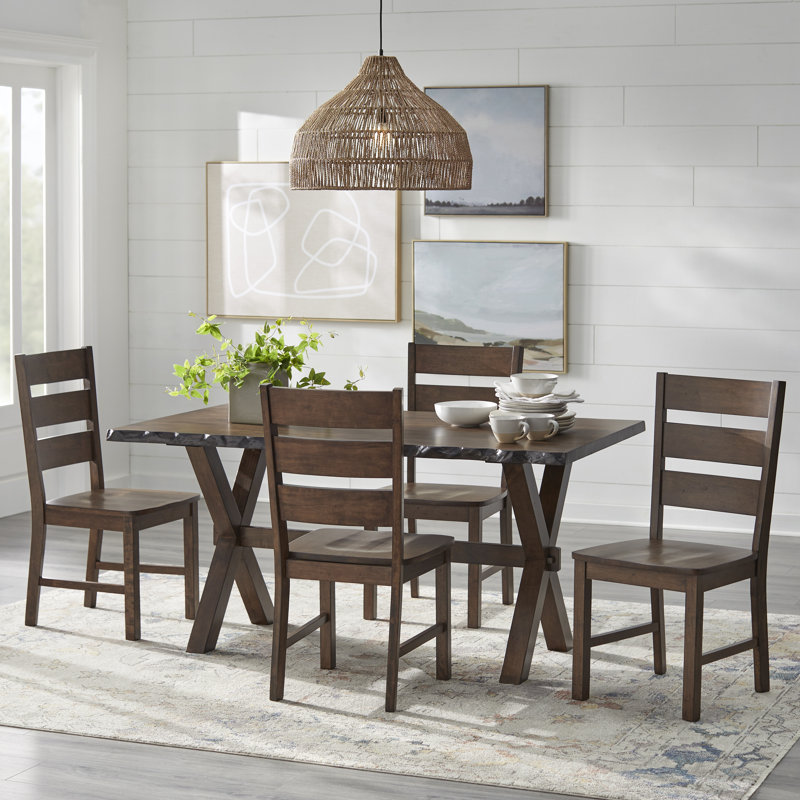 Willilams 4 - Person Solid Wood Top Trestle Base Dining Set