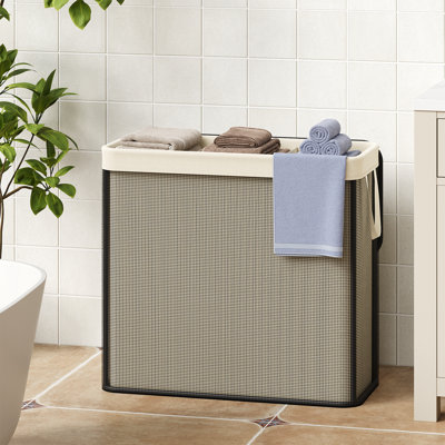 170L 3-Section Laundry Hamper with Lid