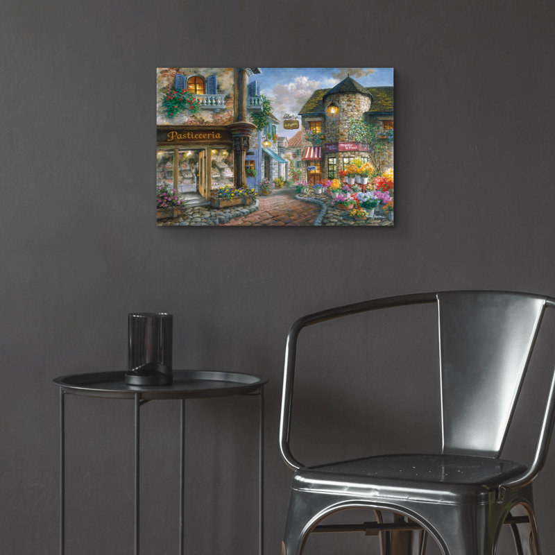  «Bello Piazza» par Nicky Boehme, art mural en verre acrylique, 24 po x 16 po, H 16 po x l 24 po