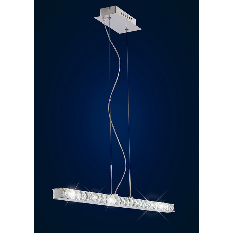 1 - Light Polished Chrome LED Crystal Pendant, Silver