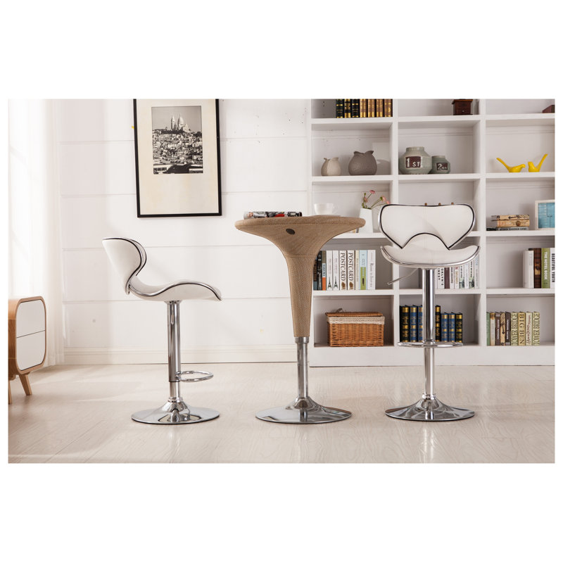 Tabouret de bar pivotant en similicuir Masaccio, White