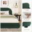 Lit en velours doux: texture luxueuse, ajoutant une atmosphère haut de gamme à la chambre à coucher avec tête de lit courbée-129675780