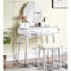 Coiffeuse et tabouret moderne en bois rose-1076580066