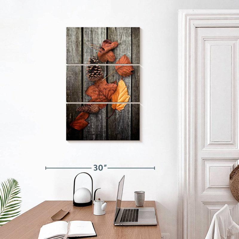 Feuilles d'automne séchées, H 32 po x l 20 po