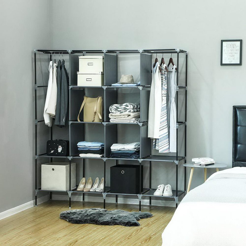 168.3cm Portable Wardrobe, Grey
